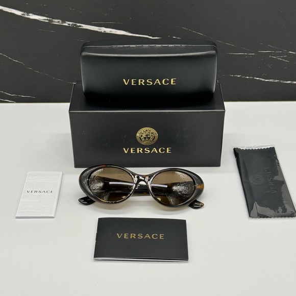 NEW VERSACE VE4455U 108/73 WOMEN CAT EYE SUNGLASSES VERSACE MOD 4455-U HAVANA - Picture 11 of 11